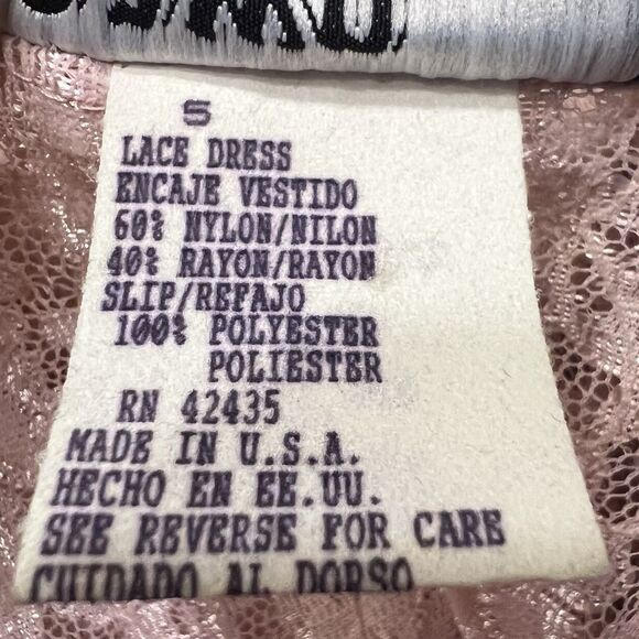 Lace Maxi Dress Vintage Long Sleeve Size 5 Blush Pink Coquette Formal Wear ✨ - Picture 6 of 16